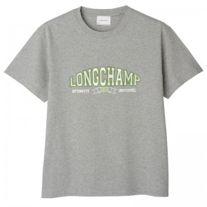 Grey Women's Longchamp T Shirts | 2839-DHOXJ
