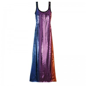 Multicolor Women's Longchamp Long Dress | 8246-UKDMF