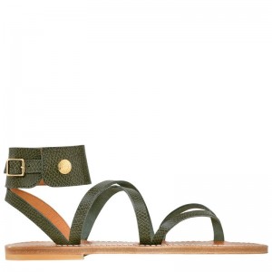 Olive Women's Longchamp x K.Jacques Sandals Sandals | 4865-PVLAB