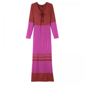 Purple Women's Longchamp Long Dress | 4926-NLAOV