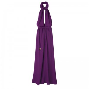 Purple Women's Longchamp Long Dress | 6719-PEZVU