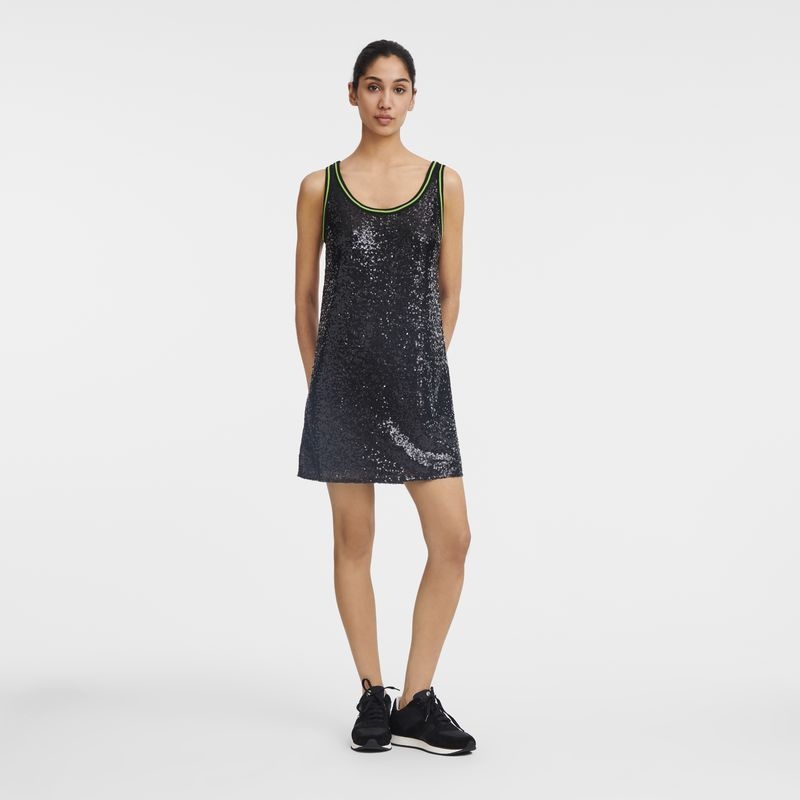 Black Women's Longchamp Short Dress | 9780-FQTKL