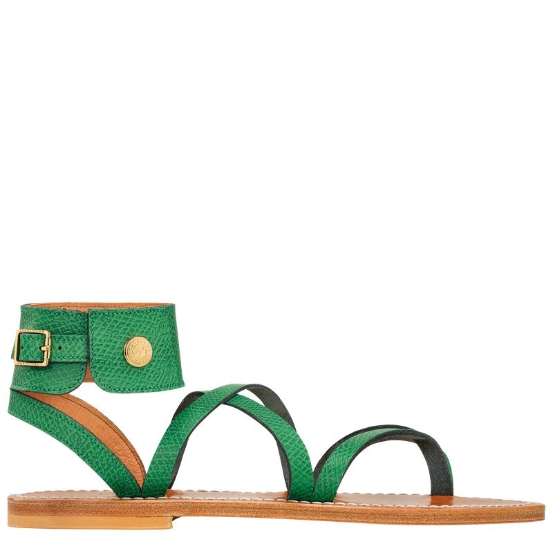 Green Women\'s Longchamp x K.Jacques Sandals Sandals | 9246-CUQZG