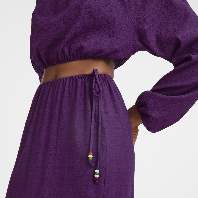 Purple Women's Longchamp Long Skirts | 4896-GZXTS