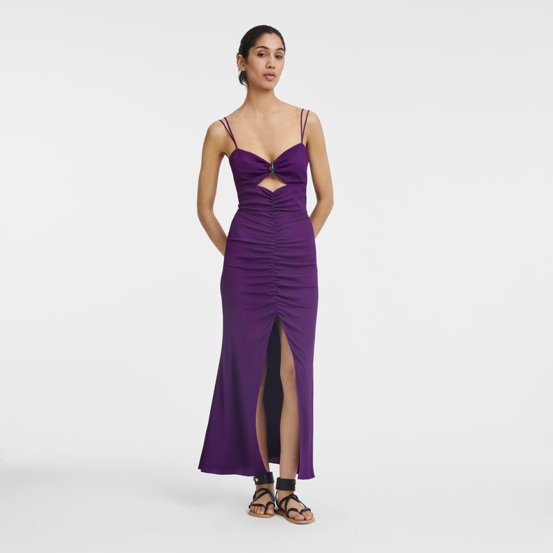 Purple Women's Longchamp Midi Dress | 4936-LTFEW