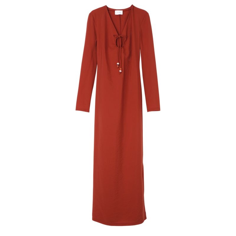 Red Women\'s Longchamp Long Dress | 9623-VRJMP
