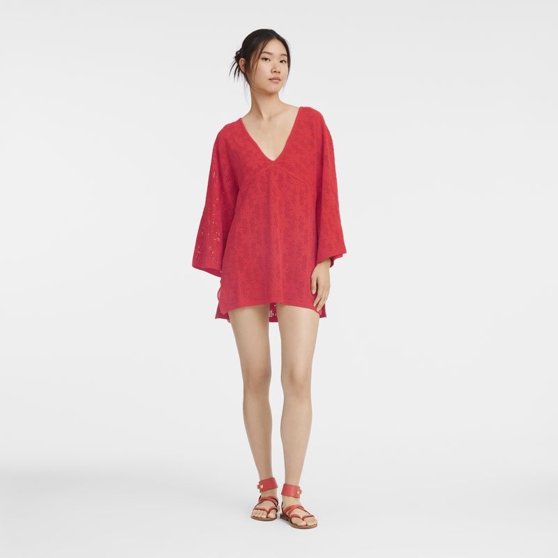 Red Women's Longchamp  Dress | 0619-DRNXA