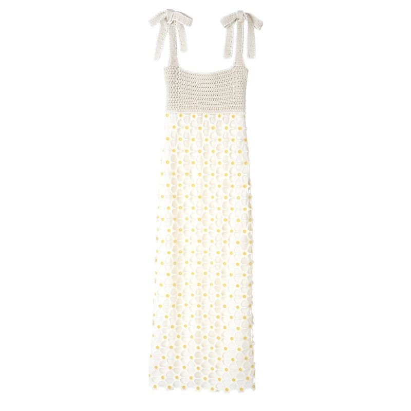 White Women\'s Longchamp Dress Dress | 0845-LGFNT