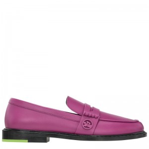 Purple Women's Longchamp Box-Trot Loafers | 2608-XNSAW