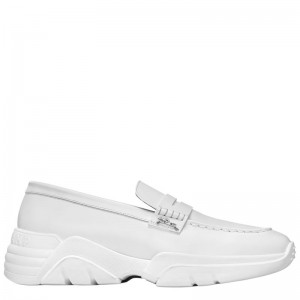 White Women's Longchamp Au Sultan Loafers | 5371-SJFZA